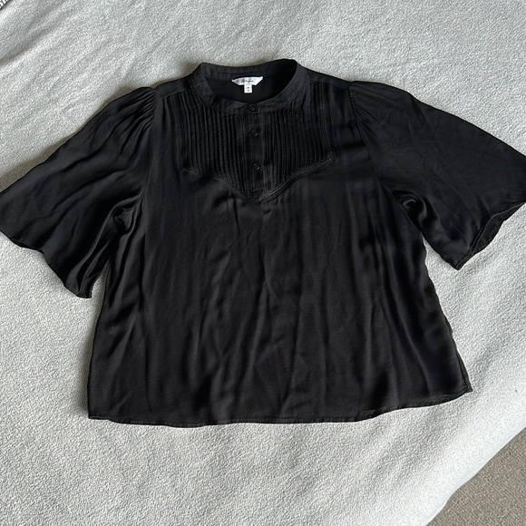 Black Blouse with Mandarin Collar - Picture 1 of 4